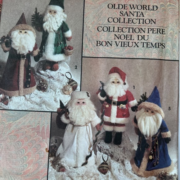 Sew 5 Christmas Patterns McCalls Vintage Santa Tree Stocking Wreaths 1990s - Picture 10 of 10
